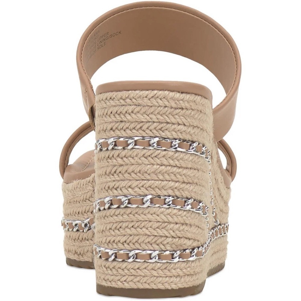 NIB INC NYLANA Comfort Insole Wedge Espadrille Sandals Dark Almond Tan Size 9.5 - Picture 2 of 9